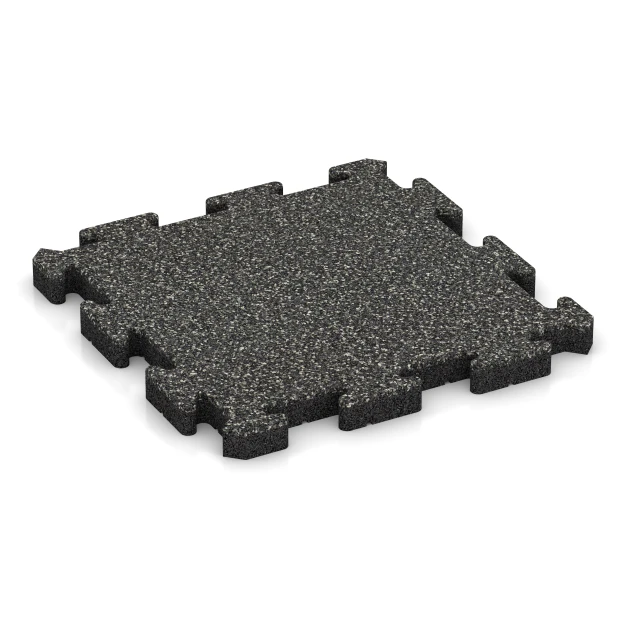 Terrasseflise von WARCO im Farbdesign Mørkegrå granit mit den Abmessungen 50 x 50 x 4 cm | 0,25 m². Produktfoto von Artikel 2845 in der Aufsicht von schräg vorne.