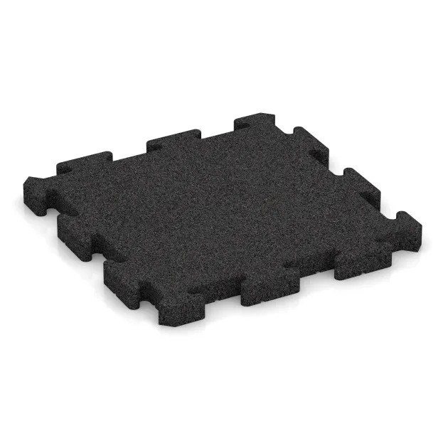 Gummibelægning til sport von WARCO im Farbdesign Anthracite mit den Abmessungen 500 x 500 x 40 mm. Produktfoto von Artikel 4185 in der Aufsicht von schräg vorne.