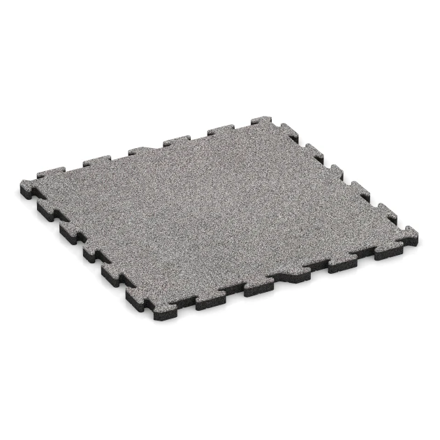 Fitness Beskyttelsesmåtte HD von WARCO im Farbdesign Grå melange mit den Abmessungen 100 x 100 x 4 cm | 1,00 m². Produktfoto von Artikel 4584 in der Aufsicht von schräg vorne.