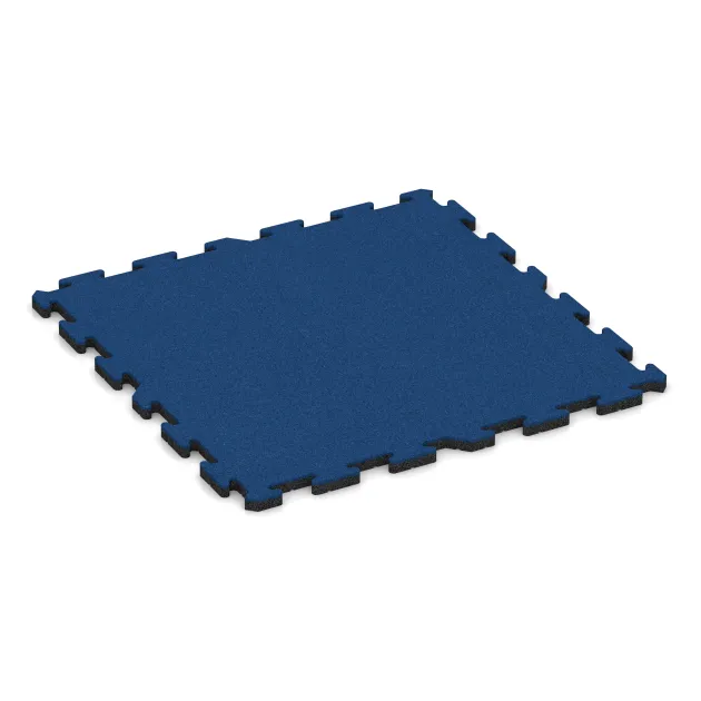 Fitness Beskyttelsesmåtte von WARCO im Farbdesign Gentianblå mit den Abmessungen 1000 x 1000 x 30 mm. Produktfoto von Artikel 5810 in der Aufsicht von schräg vorne.