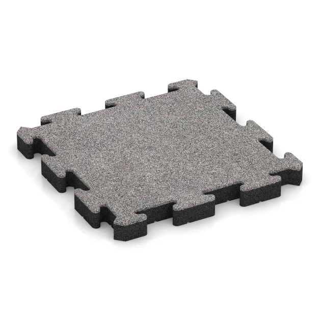 Gummibelægning til sport HD von WARCO im Farbdesign Grå Melange mit den Abmessungen 500 x 500 x 50 mm. Produktfoto von Artikel 4563 in der Aufsicht von schräg vorne.
