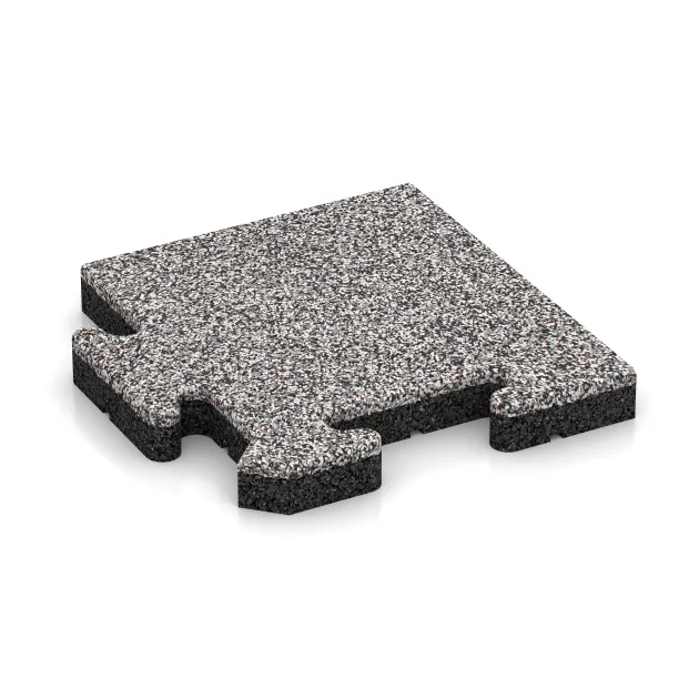 Hjørneplade von WARCO im Farbdesign Grå Melange mit den Abmessungen 235 x 235 x 30 mm. Produktfoto von Artikel 4848 in der Aufsicht von schräg vorne.