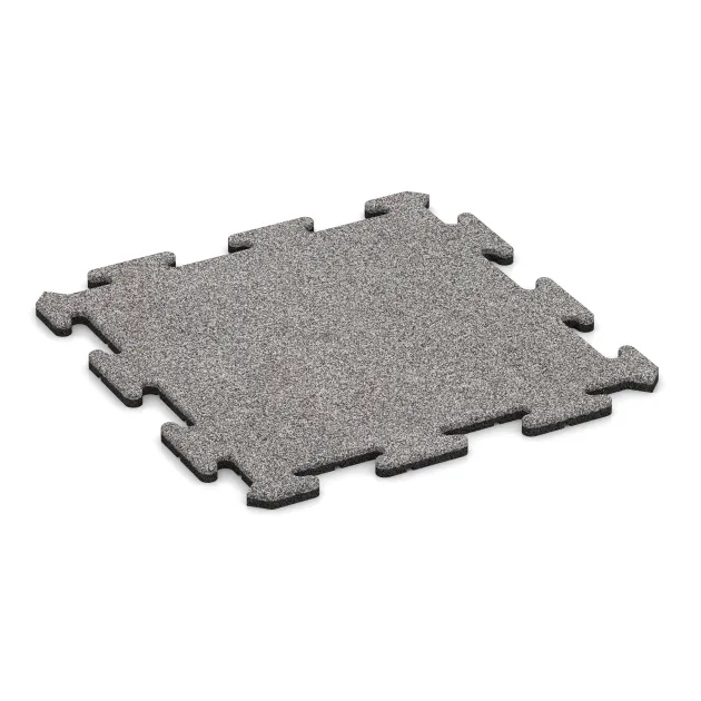 Sportsplade 1,8 cm von WARCO im Farbdesign Grå Melange mit den Abmessungen 500 x 500 x 18 mm. Produktfoto von Artikel 4585 in der Aufsicht von schräg vorne.