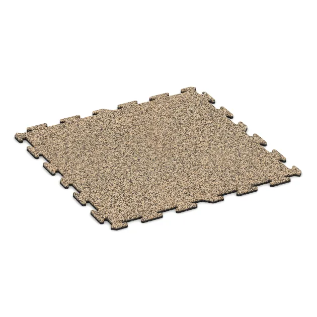Sportsplade 1,8 cm von WARCO im Farbdesign Travertin mit den Abmessungen 1000 x 1000 x 18 mm. Produktfoto von Artikel 4237 in der Aufsicht von schräg vorne.
