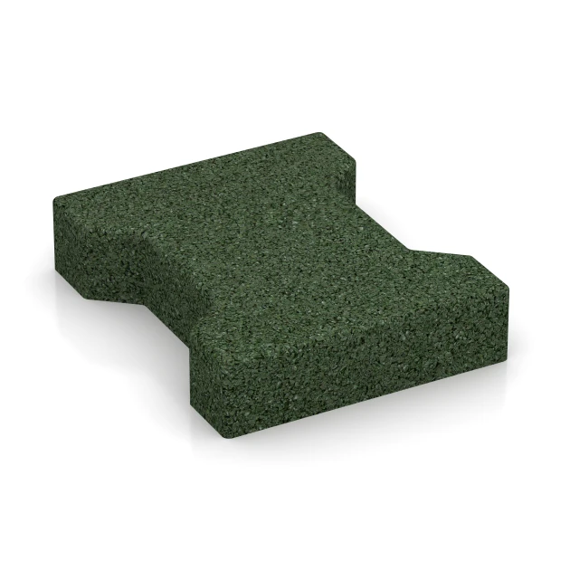 Gummi-brolægningssten von WARCO im Farbdesign Græsgrøn mit den Abmessungen 20 x 16,5 x 4,3 cm | 0,0278 m². Produktfoto von Artikel 3605 in der Aufsicht von schräg vorne.