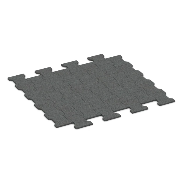 Gummiplade – dobbelt-T / H-profil von WARCO im Farbdesign Skifergrå mit den Abmessungen 112 x 100 x 1,7 cm | 1,12 m². Produktfoto von Artikel 5194 in der Aufsicht von schräg vorne.