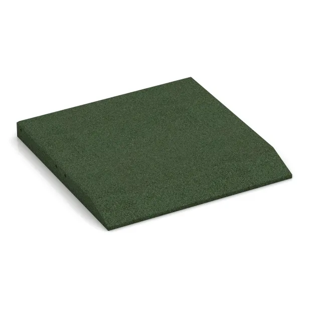 Rand-Platte (eine Seite abgeschrägt) von WARCO im Farbdesign Græsgrøn mit den Abmessungen 500 x 500 x 45 mm. Produktfoto von Artikel 0434 in der Aufsicht von schräg vorne.