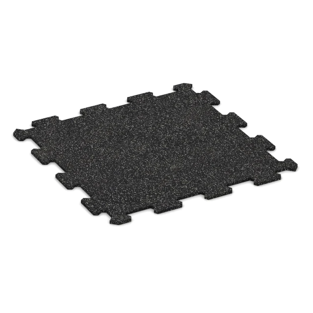 Fitnessgulv Kompakt von WARCO im Farbdesign Let Grå Sprøjtet mit den Abmessungen 485 x 485 x 8 mm | 0,235 m². Produktfoto von Artikel 0920 in der Aufsicht von schräg vorne.