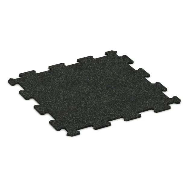 Fitnessgulv Kompakt von WARCO im Farbdesign Let Grøn Sprøjtet mit den Abmessungen 485 x 485 x 8 mm | 0,235 m². Produktfoto von Artikel 0921 in der Aufsicht von schräg vorne.