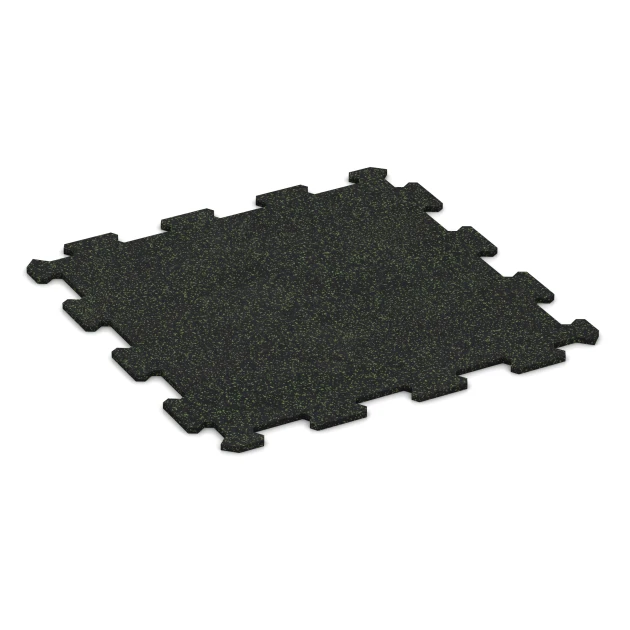 Fitnessgulv Kompakt von WARCO im Farbdesign Let grønspættet mit den Abmessungen 485 x 485 x 8 mm | 0,235 m². Produktfoto von Artikel 0921 in der Aufsicht von schräg vorne.