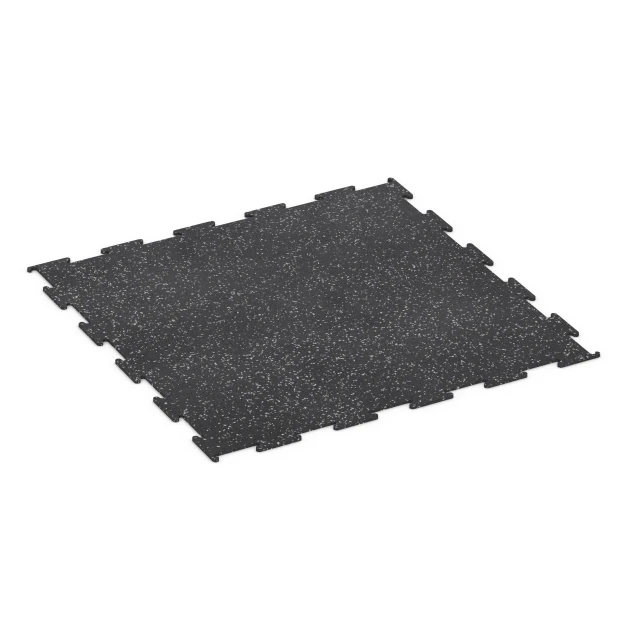 Fitnessgulv Kompakt von WARCO im Farbdesign Let gråspættet mit den Abmessungen 100 x 100 x 0,8 cm | 1,00 m². Produktfoto von Artikel 6452 in der Aufsicht von schräg vorne.