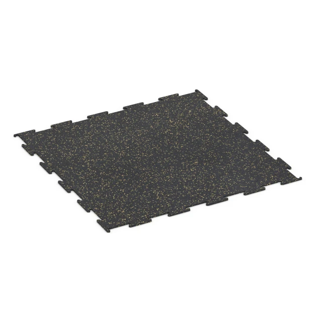Fitnessgulv Kompakt von WARCO im Farbdesign Let gulspættet mit den Abmessungen 100 x 100 x 0,8 cm | 1,00 m². Produktfoto von Artikel 6454 in der Aufsicht von schräg vorne.