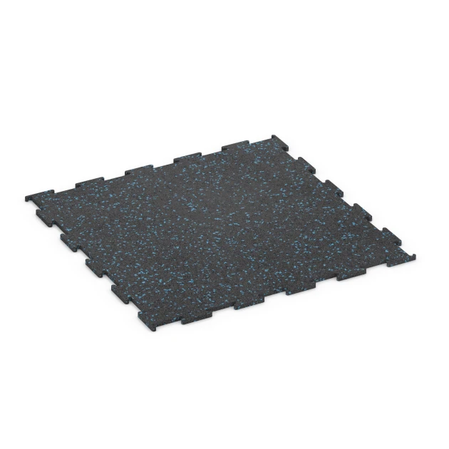 Fitnessgulv Kompakt von WARCO im Farbdesign Let Blå Sprøjtet mit den Abmessungen 50 × 50 × 0,8 cm. Produktfoto von Artikel 6457 in der Aufsicht von schräg vorne.