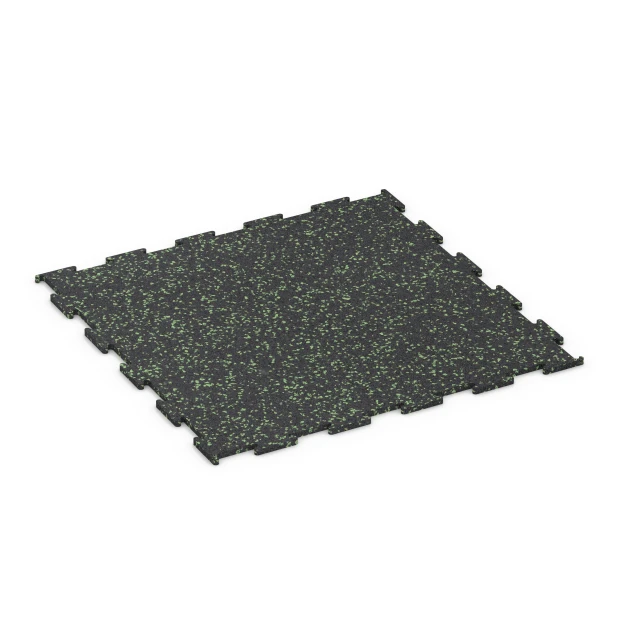 Fitnessgulv Kompakt von WARCO im Farbdesign Let grønspættet mit den Abmessungen 50 x 50 x 0,8 cm | 0,25 m². Produktfoto von Artikel 6459 in der Aufsicht von schräg vorne.