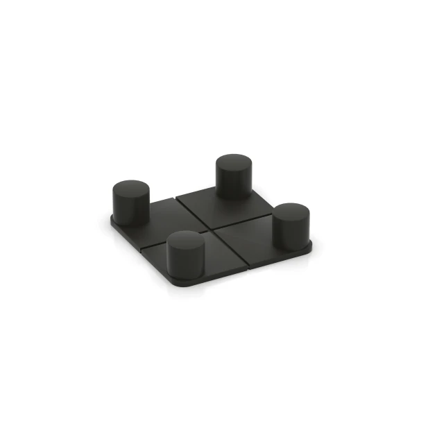 Fliseklips von WARCO im Farbdesign Mat sort mit den Abmessungen 50 x 50 mm – 8 mm. Produktfoto von Artikel 6121 in der Aufsicht von schräg vorne.