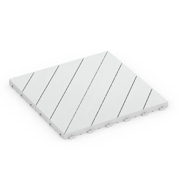 Sildebensmønster – Terrassefliser von WARCO im Farbdesign Kridt mit den Abmessungen 38,5 x 38,5 x 2 cm. Produktfoto von Artikel 6328 in der Aufsicht von schräg vorne.