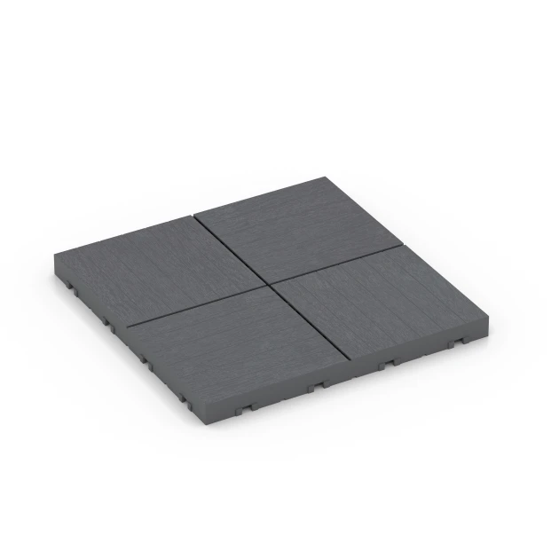 Mosaik – Terrassefliser von WARCO im Farbdesign Sølvgrå mit den Abmessungen 30 x 30 x 2 cm. Produktfoto von Artikel 6349 in der Aufsicht von schräg vorne.