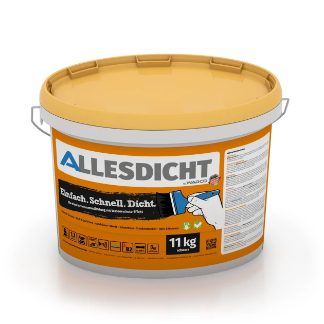 ALLESDICHT – Tagtæt von WARCO im Farbdesign Sort mit den Abmessungen 11 kg | 3,3 m². Produktfoto von Artikel 0028 in der Aufsicht von schräg vorne.