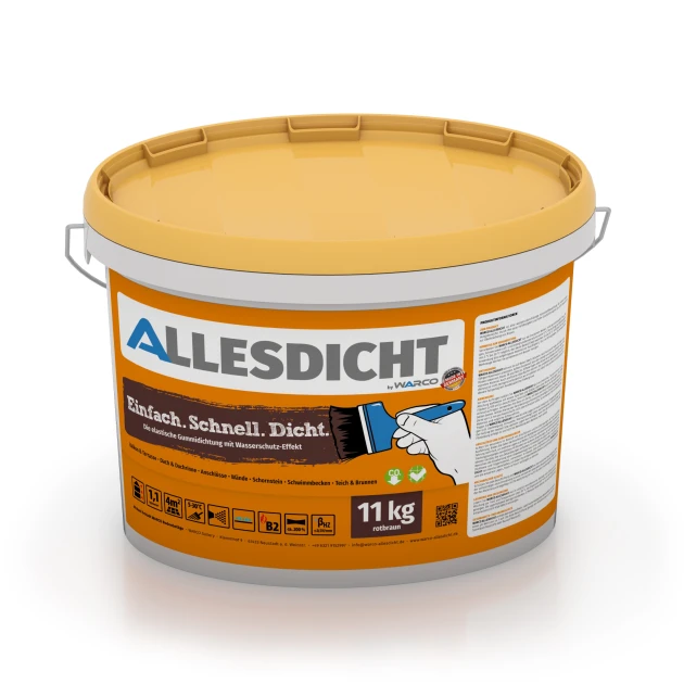 ALLESDICHT – Tagtæt von WARCO im Farbdesign Rødbrun mit den Abmessungen 11 kg | 3,3 m². Produktfoto von Artikel 0029 in der Aufsicht von schräg vorne.