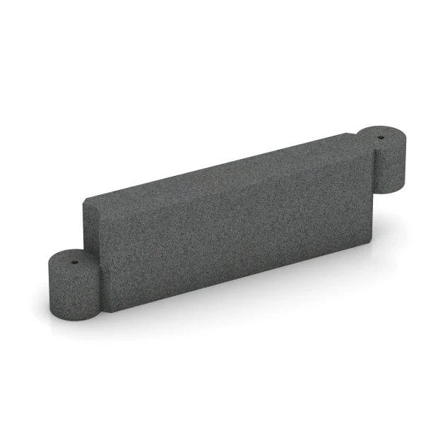 Gummiblok von WARCO im Farbdesign Skifergrå mit den Abmessungen 100 x 15 x 30 cm. Produktfoto von Artikel 2577 in der Aufsicht von schräg vorne.