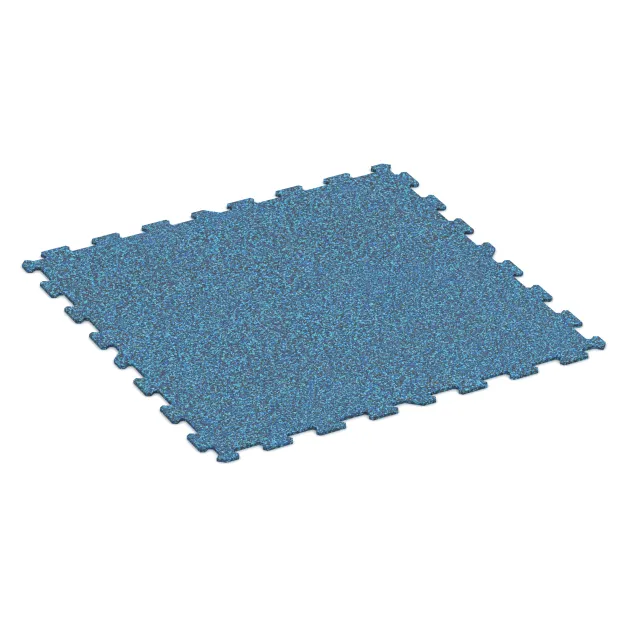 Fitnessgulv Kompakt von WARCO im Farbdesign Atlantic mit den Abmessungen 970 x 970 x 8 mm | 0,94 m. Produktfoto von Artikel 1029 in der Aufsicht von schräg vorne.