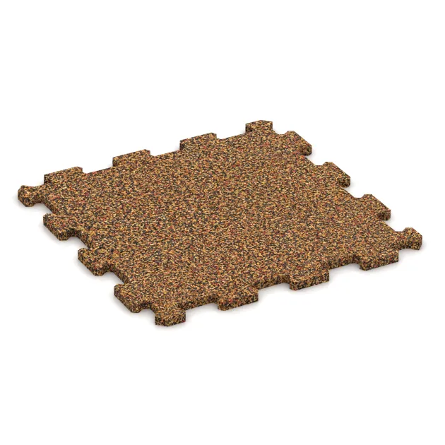 Fitnessgulv Kompakt von WARCO im Farbdesign Terra Cotta mit den Abmessungen 485 x 485 x 16 mm | 0,235 m². Produktfoto von Artikel 0962 in der Aufsicht von schräg vorne.