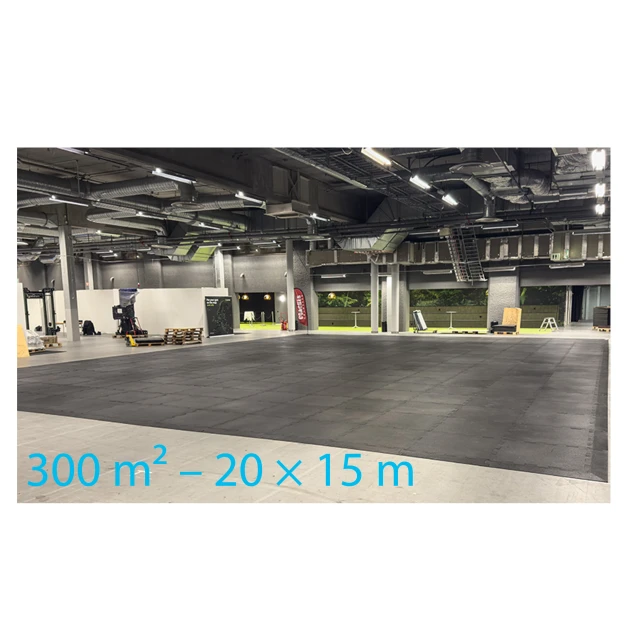 Lejegulv Fitness Performance Elite von WARCO im Farbdesign Antracit mit den Abmessungen 15 × 20 m | 300 m². Produktfoto von Artikel 6191 in der Aufsicht von schräg vorne.
