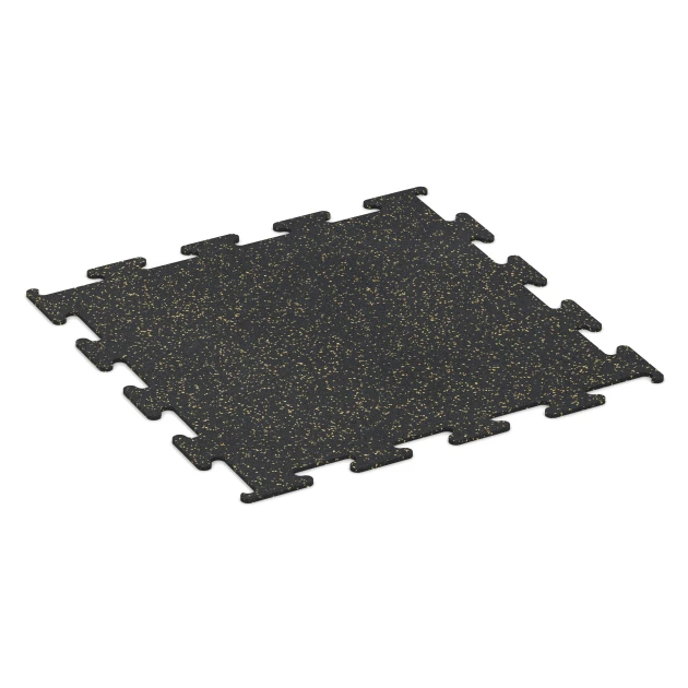 Fitness Performance Elite Træningsgulv von WARCO im Farbdesign Let gulspættet mit den Abmessungen 100 x 100 x 1 cm | 1,00 m². Produktfoto von Artikel 3752 in der Aufsicht von schräg vorne.