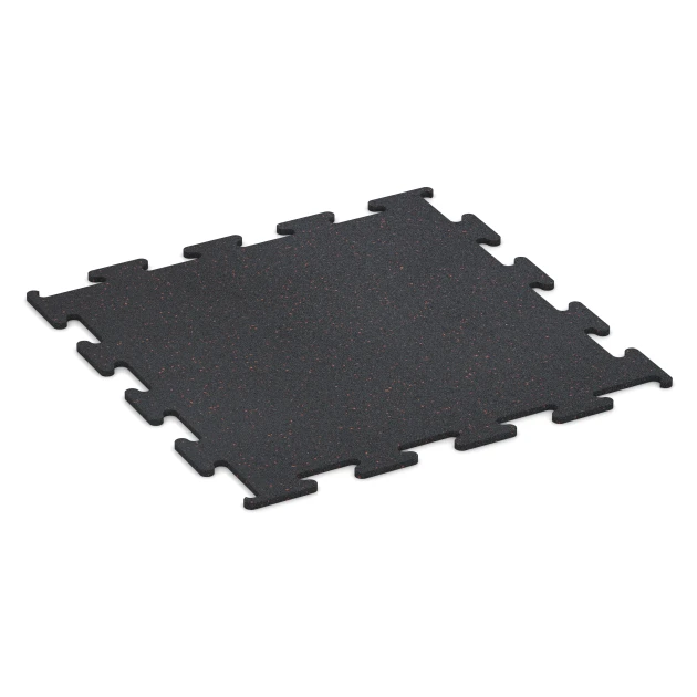 Fitness Performance Elite Træningsgulv von WARCO im Farbdesign Let Rød Sprinklet mit den Abmessungen 100 x 100 x 1,5 cm | 1,00 m². Produktfoto von Artikel 3757 in der Aufsicht von schräg vorne.