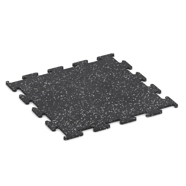 Fitness Performance Elite Træningsgulv von WARCO im Farbdesign Let gråspættet mit den Abmessungen 50 x 50 x 1 cm | 0,25 m². Produktfoto von Artikel 3779 in der Aufsicht von schräg vorne.