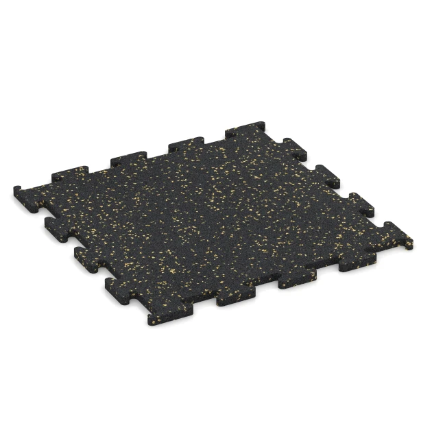 Fitness Performance Elite Træningsgulv von WARCO im Farbdesign Let gulspættet mit den Abmessungen 50 x 50 x 1,5 cm | 0,25 m². Produktfoto von Artikel 3768 in der Aufsicht von schräg vorne.