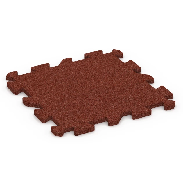Fitnessgulv von WARCO im Farbdesign Murstenrød mit den Abmessungen 50 x 50 x 2 cm | 0,25 m². Produktfoto von Artikel 6984 in der Aufsicht von schräg vorne.