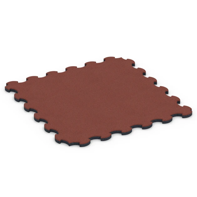 Stallmatte Puzzle von WARCO im Farbdesign Murstensrød mit den Abmessungen 102,5 x 102,5 x 3 cm | 1,05 m². Produktfoto von Artikel 6392 in der Aufsicht von schräg vorne.
