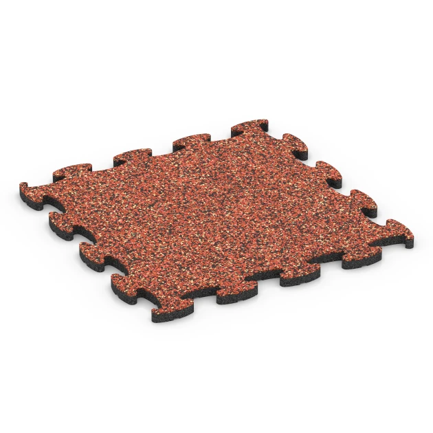 Træningsmåtte gummifliser von WARCO im Farbdesign Etna mit den Abmessungen 46 x 46 x 1,8 cm. Produktfoto von Artikel 6782 in der Aufsicht von schräg vorne.