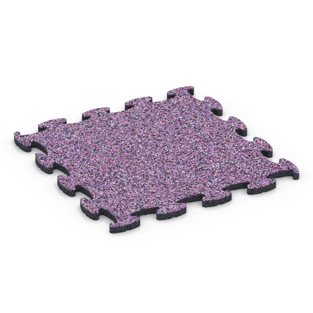 Legemåtte gummifliser von WARCO im Farbdesign Lavendel mit den Abmessungen 44,6 x 44,6 x 1,8 cm. Produktfoto von Artikel 6756 in der Aufsicht von schräg vorne.