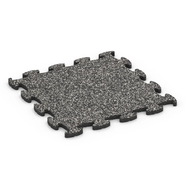 Altanfliser i gummi von WARCO im Farbdesign Mørkegrå granit mit den Abmessungen 44,6 x 44,6 x 1,8 cm. Produktfoto von Artikel 6787 in der Aufsicht von schräg vorne.