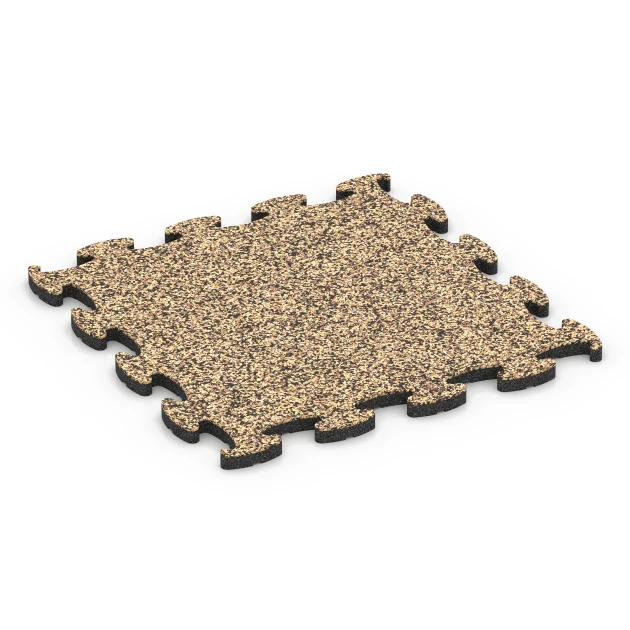 Hundesportgulv gummifliser von WARCO im Farbdesign Rattan mit den Abmessungen 44,6 x 44,6 x 1,8 cm | 0,20 m². Produktfoto von Artikel 6804 in der Aufsicht von schräg vorne.