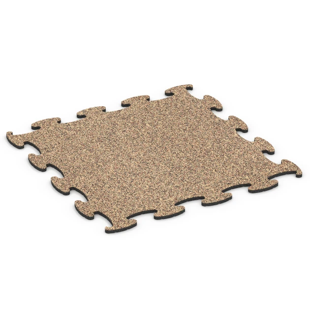 Hundesportgulv gummifliser von WARCO im Farbdesign Terrakotta mit den Abmessungen 98 x 98 × 1,8 cm. Produktfoto von Artikel 6808 in der Aufsicht von schräg vorne.