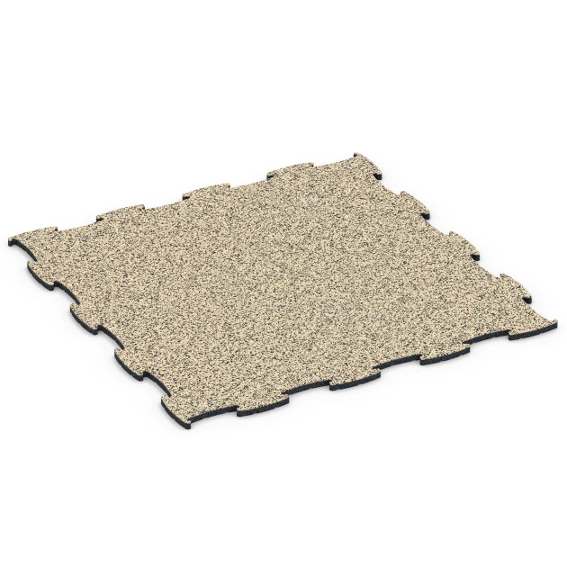 Fitness Active gulvflise von WARCO im Farbdesign Travertin mit den Abmessungen 97,1 x 97,1 x 1,8 cm | 0,94 m². Produktfoto von Artikel 6838 in der Aufsicht von schräg vorne.