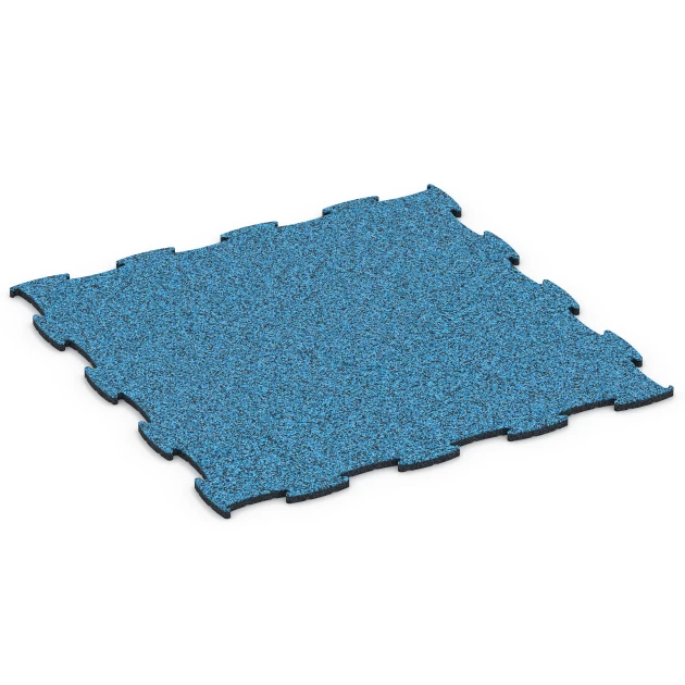 Hundesportgulv gummifliser von WARCO im Farbdesign Atlanterhav mit den Abmessungen 97,1 x 97,1 x 1,8 cm | 0,94 m². Produktfoto von Artikel 6812 in der Aufsicht von schräg vorne.