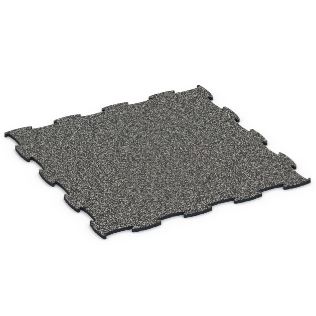 Messegulv klikflise von WARCO im Farbdesign Mørkegrå granit mit den Abmessungen 97,1 x 97,1 x 1,8 cm | 0,94 m². Produktfoto von Artikel 6922 in der Aufsicht von schräg vorne.
