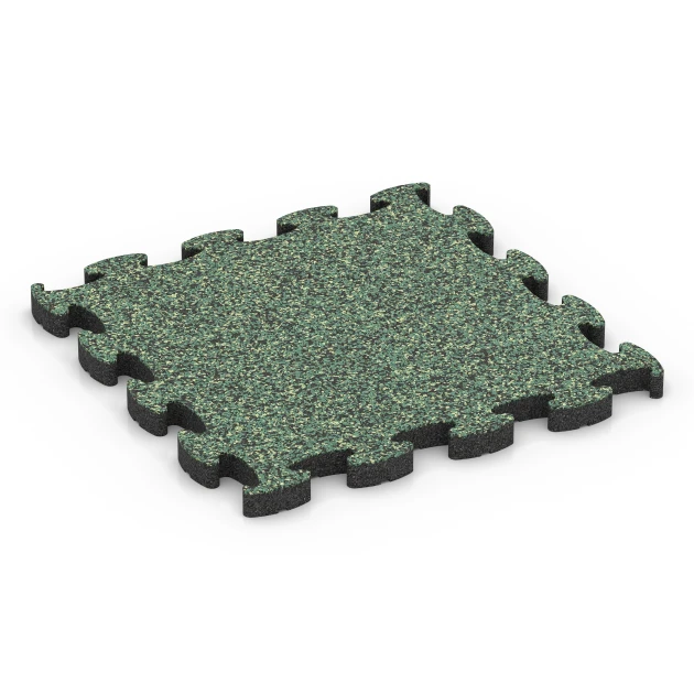 Faldsikringsflise puzzle von WARCO im Farbdesign Engelsk græs mit den Abmessungen 46 x 46 × 2,8 cm. Produktfoto von Artikel 6933 in der Aufsicht von schräg vorne.