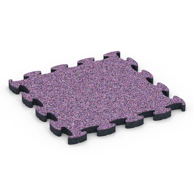 Fitness Active gulvflise von WARCO im Farbdesign Lavendel mit den Abmessungen 44,6 x 44,6 × 2,8 cm. Produktfoto von Artikel 6846 in der Aufsicht von schräg vorne.