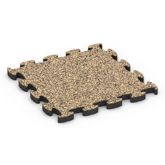 Fitness Active gulvflise von WARCO im Farbdesign Rattan mit den Abmessungen 46 x 46 × 2,8 cm. Produktfoto von Artikel 6849 in der Aufsicht von schräg vorne.