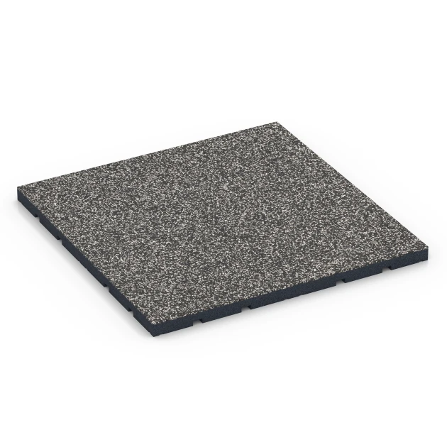 Udendørs træningsgulv von WARCO im Farbdesign Mørkegrå granit mit den Abmessungen 60 x 60 x 3 cm | 0,36 m². Produktfoto von Artikel 7132 in der Aufsicht von schräg vorne.