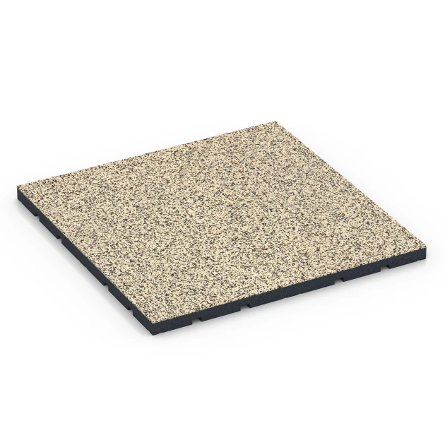 Udendørs træningsgulv von WARCO im Farbdesign Travertin mit den Abmessungen 60 x 60 x 3 cm | 0,36 m². Produktfoto von Artikel 7138 in der Aufsicht von schräg vorne.