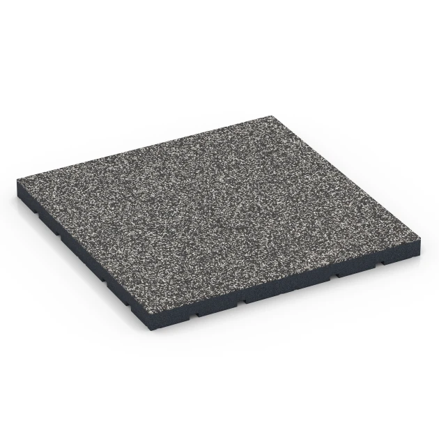 Udendørs træningsgulv von WARCO im Farbdesign Mørkegrå granit mit den Abmessungen 60 x 60 x 4 cm | 0,36 m². Produktfoto von Artikel 7141 in der Aufsicht von schräg vorne.