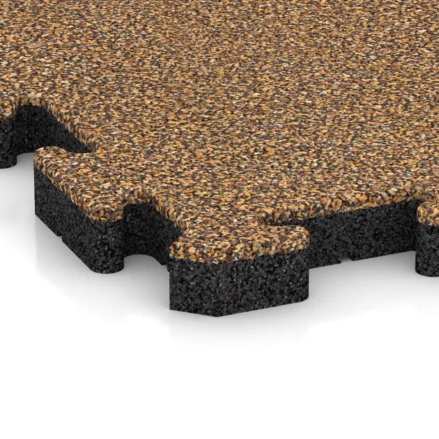 Detailaufnahme der Randausprägung von WARCO-Produkt 2931, Poolflise, Format 500 x 500 x 40 mm, Farbe Rattan Lounge.
