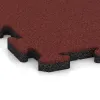Detailaufnahme der Randausprägung von WARCO-Produkt 5297, Poolflise, Format 500 x 500 x 30 mm, Farbe Korallerød.