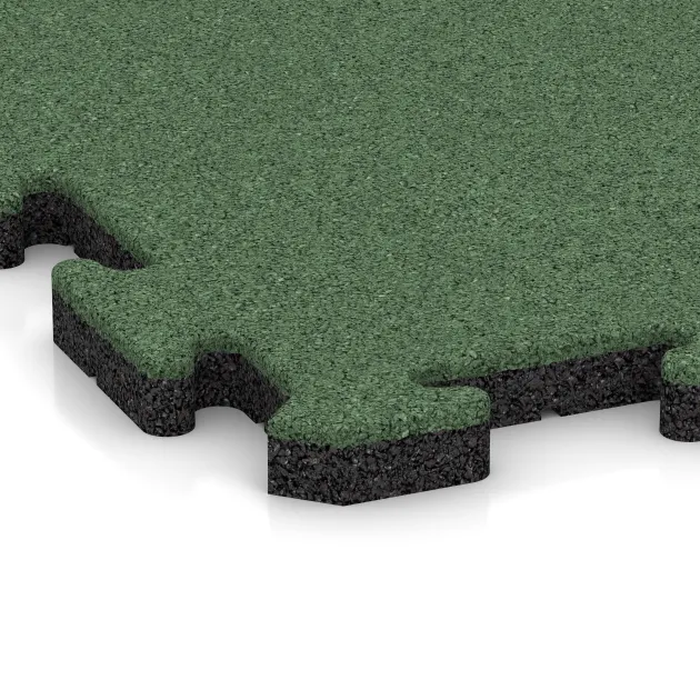 Detailaufnahme der Randausprägung von WARCO-Produkt 5299, Poolflise, Format 500 x 500 x 30 mm, Farbe Lysegrøn.